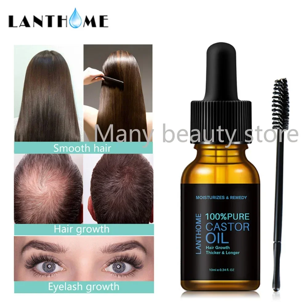 Lanthome Castor Oil Eyelash Growth Serum Hair Growth Treatment Preventing Baldness Anti Hair Loss Nourishing Roots Care 10ml