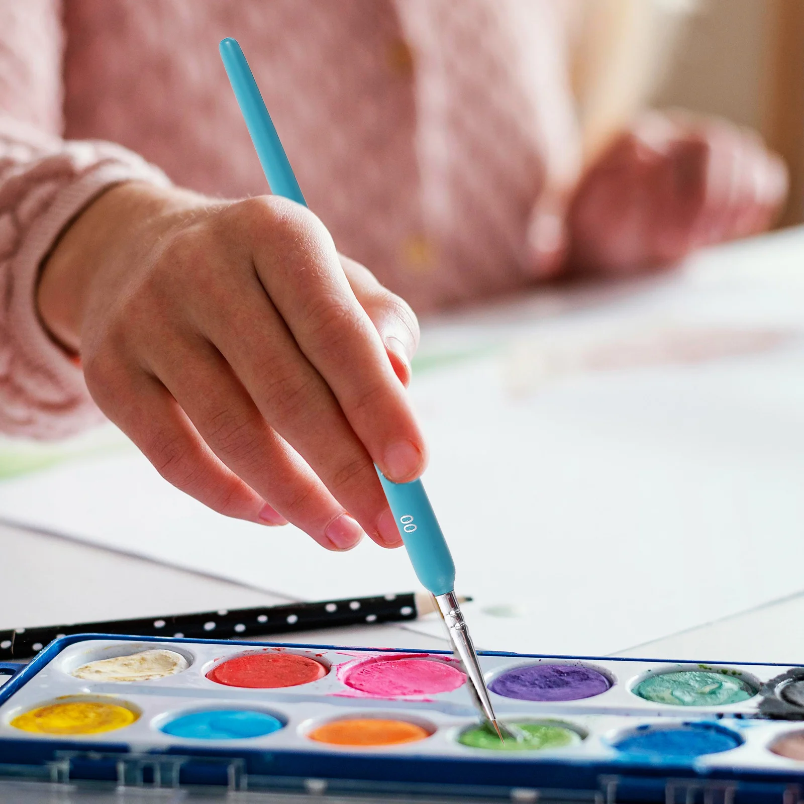 

6 Pcs Artist Pencil Paint Brush Miniature Painting Brushes Acrylic Tip Fine Detail