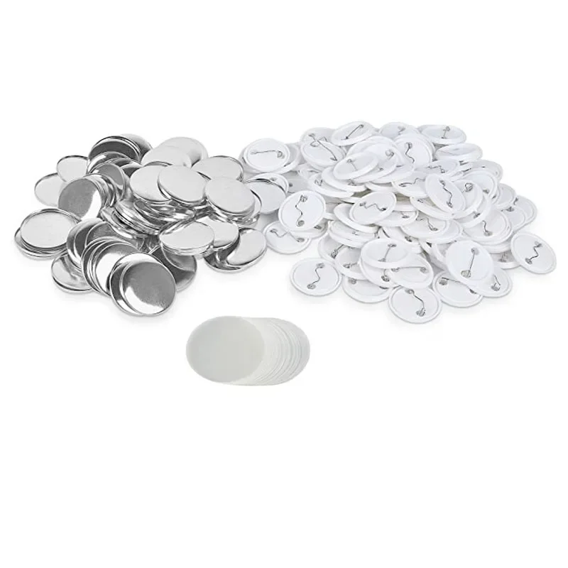 20PCS Metal Badge Pin Button Maker Parts 25-75MM, DIY Blank Badge Button Parts for Art Crafts Making Iron-Base Badges Set