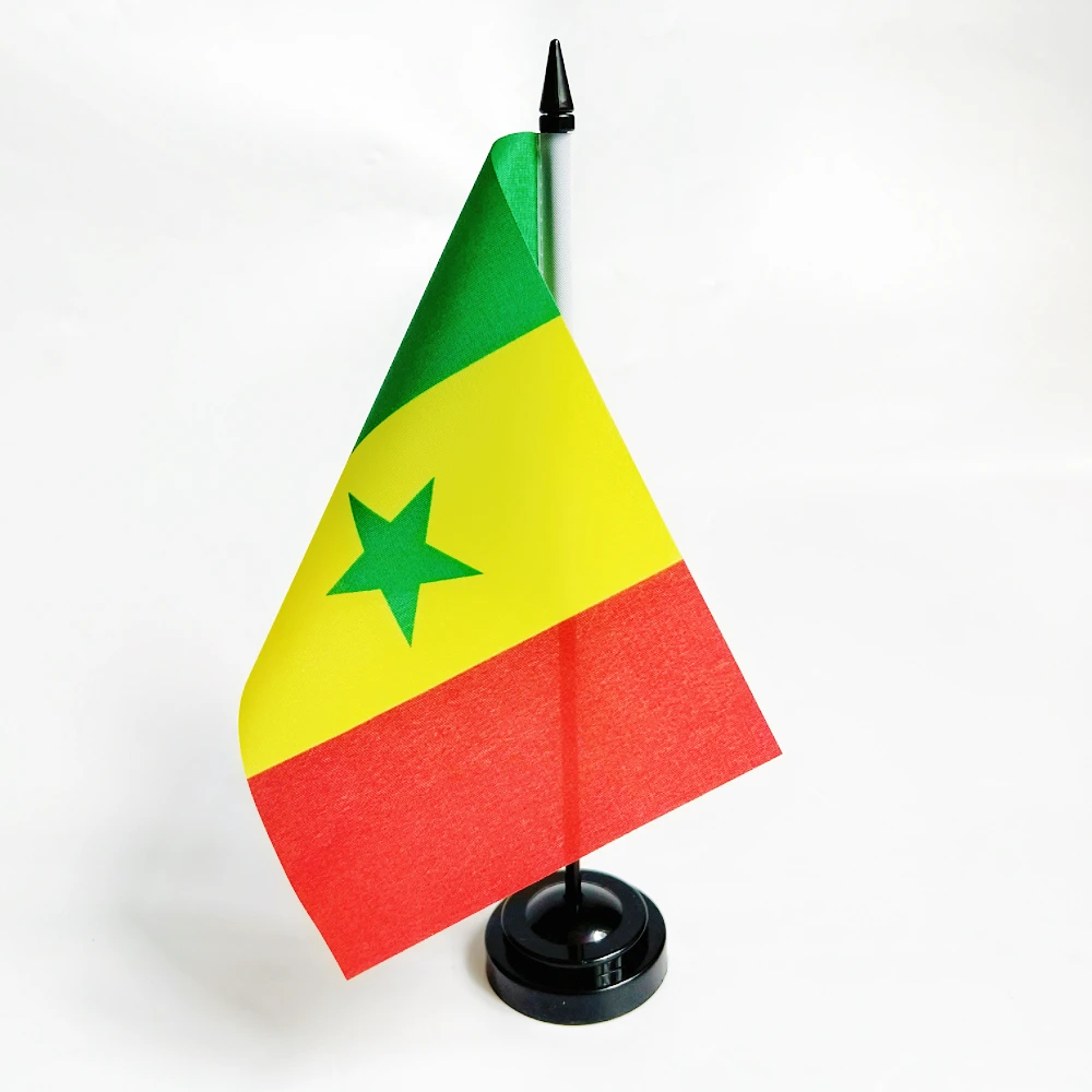 Office Desk Flag of Senegal Flag 14x21cm Polyester Senegal National Flag Country Banner Desk Ornaments Flags