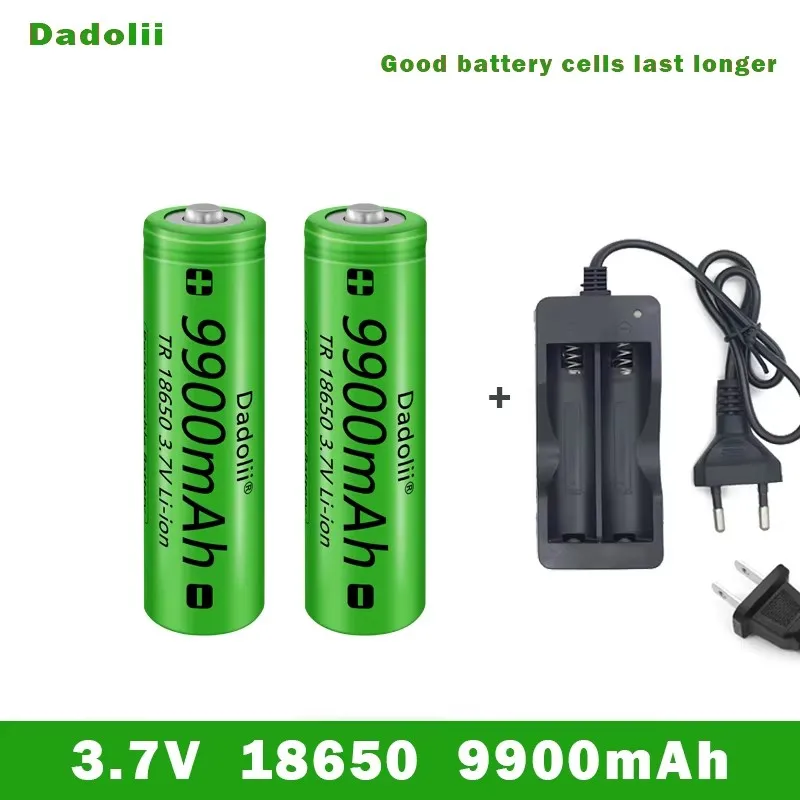 18650 Battery Rechargeable Battery 3.7V 18650 9800mAh Capacity Li-ion Rechargeable Battery For Flashlight Torch Battery+Charger