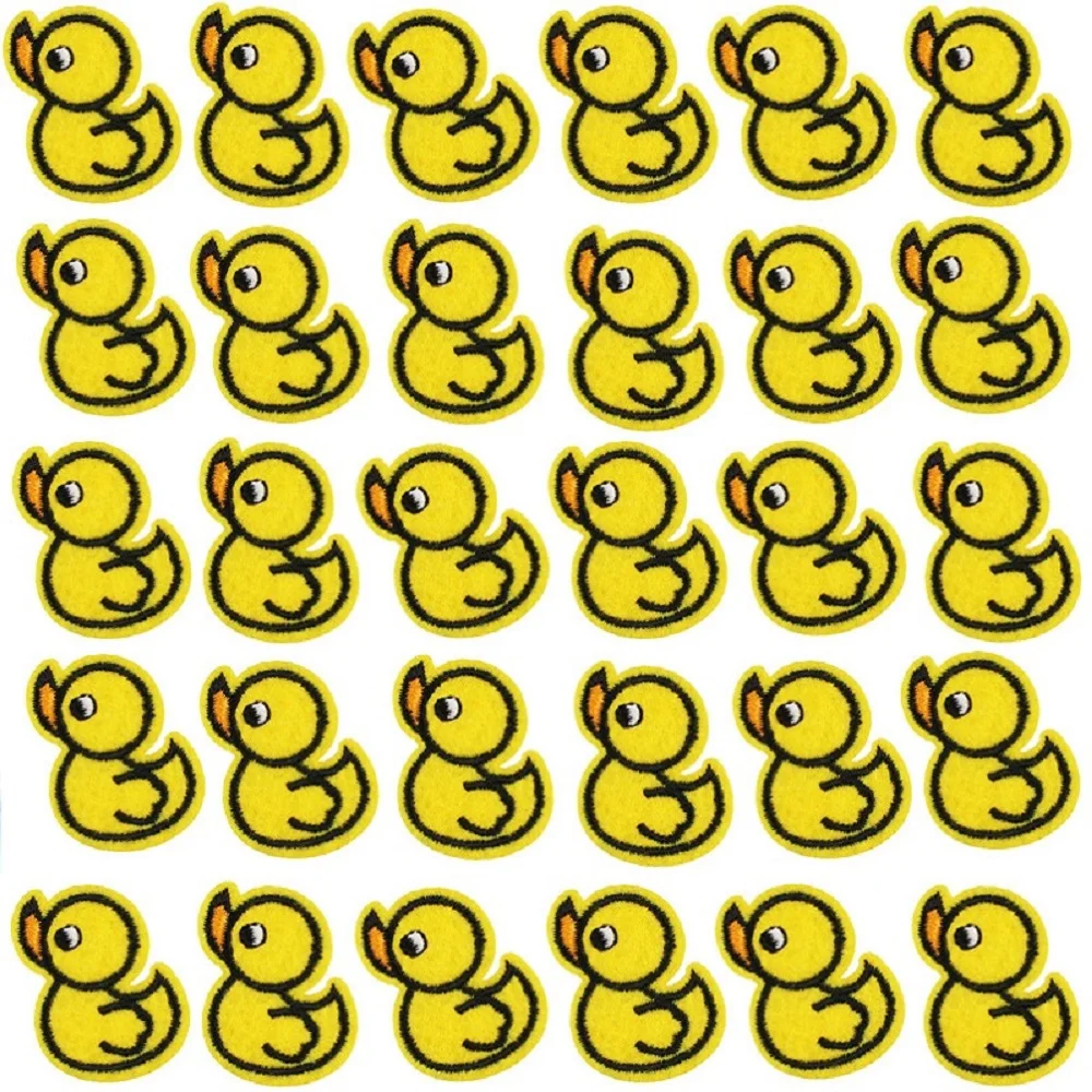 

5/20Pcs Cartoon Yellow Cute Little Duck ironing patch For on Child Clothing Hat Bag DIY embroidery stickers Patches Badge