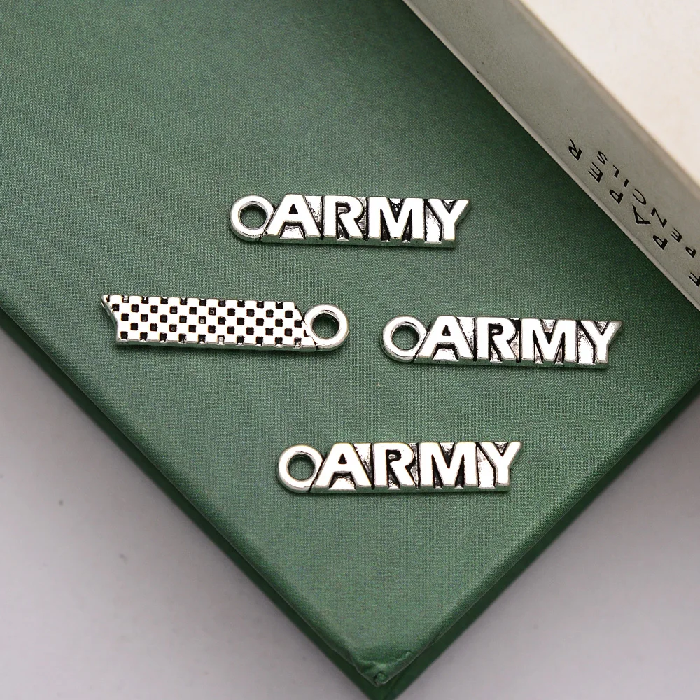 20pcs/lot--4x22mm Vintage Army Charms Pendants For Diy Jewelry Making Findings Supplies Accessories Handmade Crafts