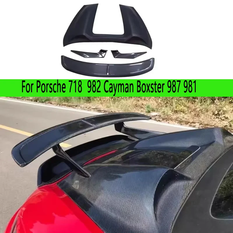 

For Porsche 718 982 Cayman Boxster 987 981 Carbon Fiber Spoiler Tail fins Rear Trunk Spoiler Guide Wing Rear Wing Auto parts