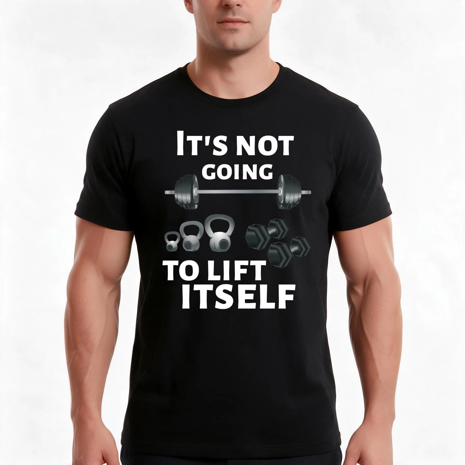 It's Not Going To Lift Itself T-Shirt, Summer Casual Cotton Tee, Oversized Streetwear Tops, Vintage Graphic Print, 100% Cotton