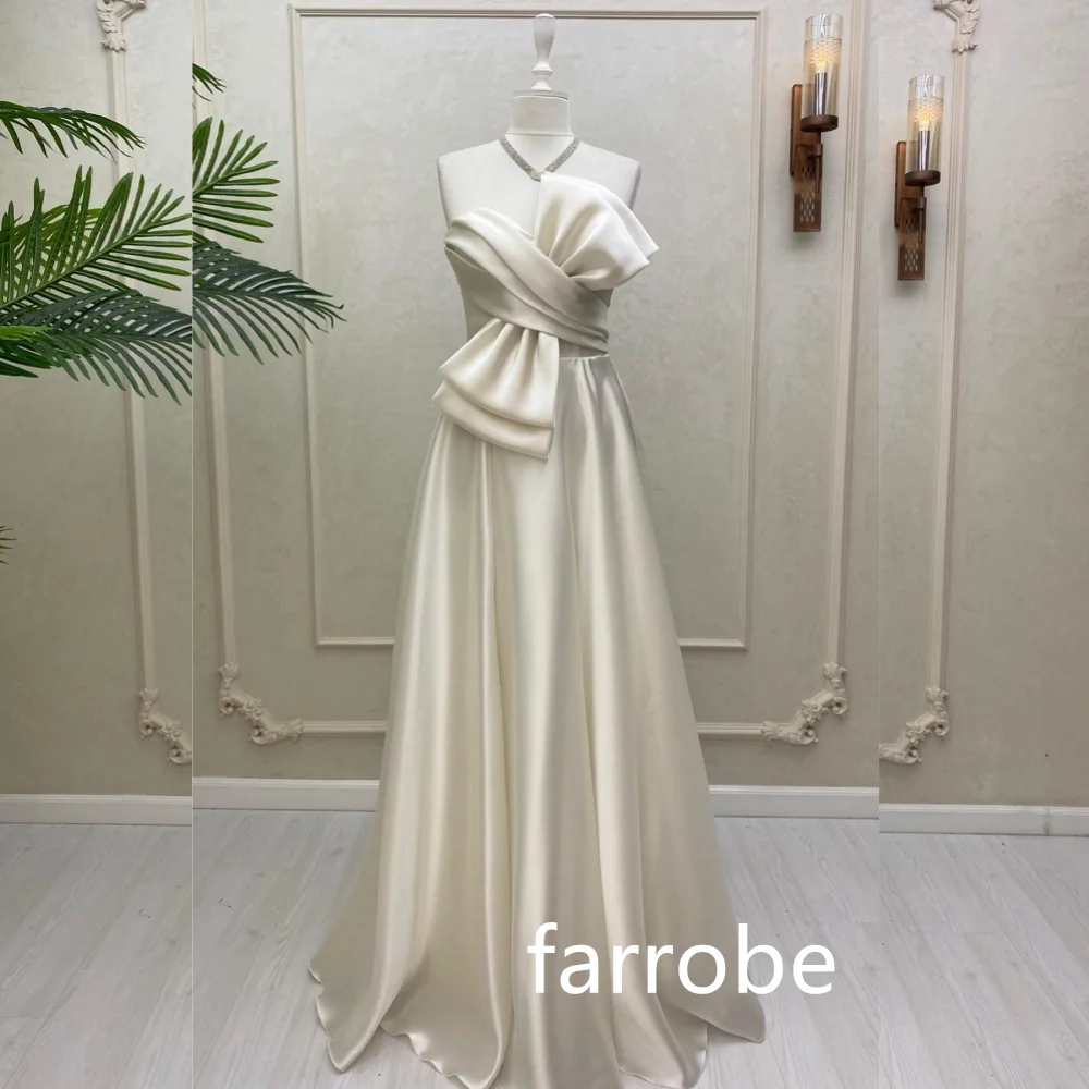 Customized Fashion Pleat Bow A-line V-neck Long Dresses Evening Dresses Classic Exquisite Modern Style Pastrol Unisex Chinese St