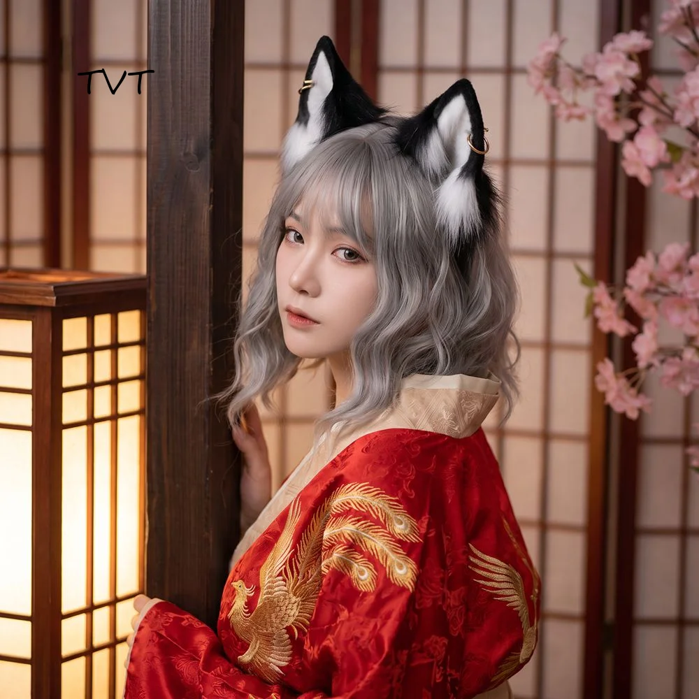 Animal Cat Ears Headband Furry Artificial Lolita Ears Headwear Reusable Hair Accessories Gothic Headband Adults