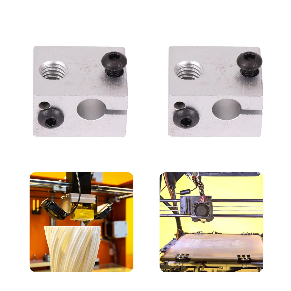 

5Pcs 3D Printer Heater Block Aluminum Alloy Oxidized Sandblasted Compact Size for 3D Printing Hot End Parts Hot End Heater Block