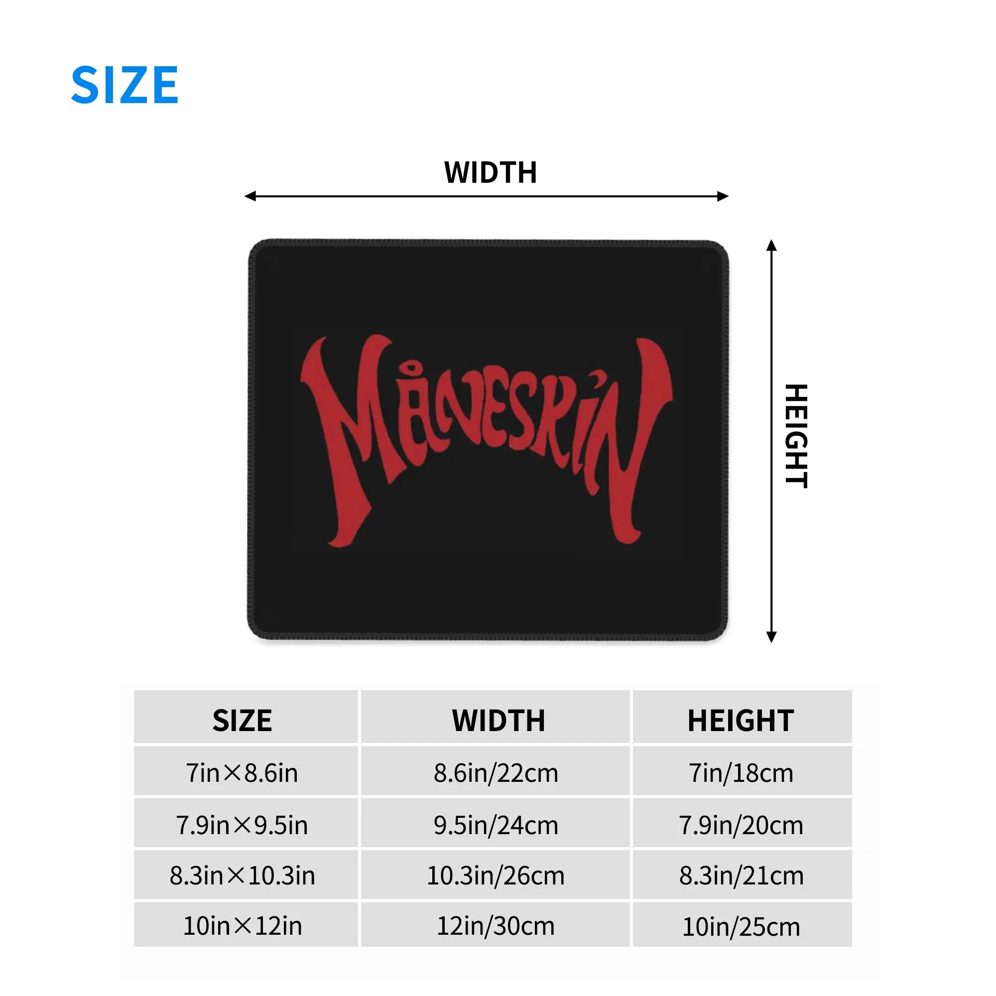 Maneskin red logo Mouse Pad Computer Keyboard Mouse Mat Gamer PC Laptop Desk Mat Office Table Mats