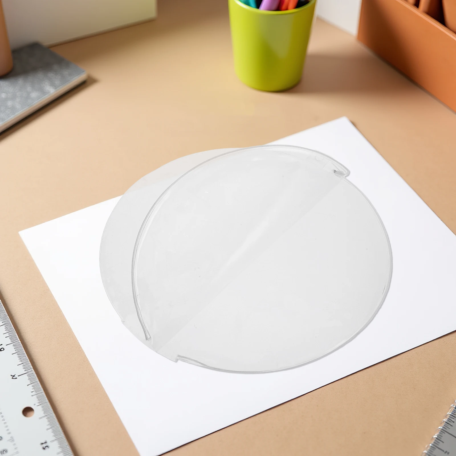 1pcs Round Fan Storage Bag 13"X12" Transparent Pvc Dustproof Hand Fan Protector Folding Pouch For Outdoor Travel Concert Event view 6