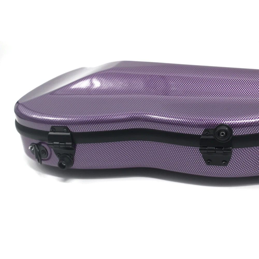 Portable with Straps PC Material with Hygrometer Purple Violin Case 4/4 Water Proof Light Hard Case for Violin