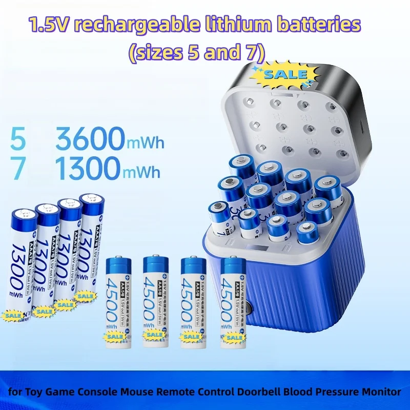 AA/AAA Rechargeable Batteries 1.5V Mix Kit for Toy Game Console Mouse Remote Control Doorbell Blood Pressure Monitor