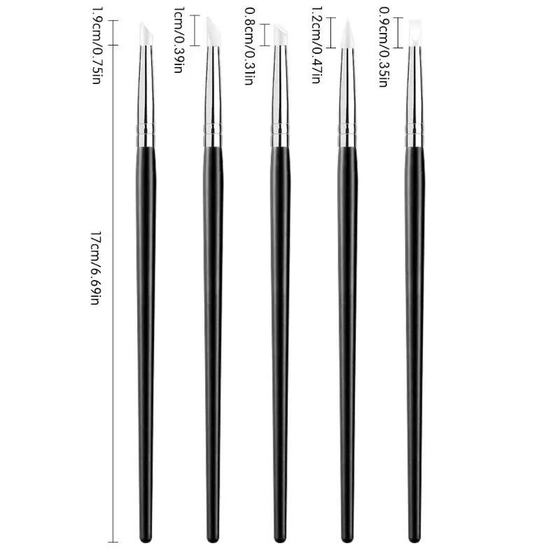 5Pcs/Set Silicone Nail Art Pen Brush UV Gel Polish Tip 3D Image DIY Dotting Polish Brushes Sculpture Pen DIY Manicure Tool