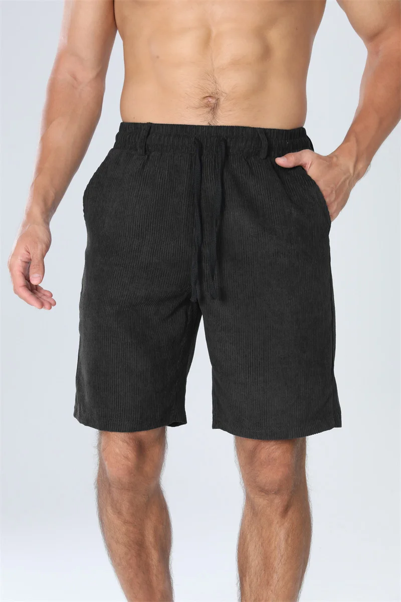 

NEW Vintage Shorts Men's Summer Trendy Retro Corduroy Short Pants Men's Casual Solid Color Shorts Sports Breathable Sweatpants