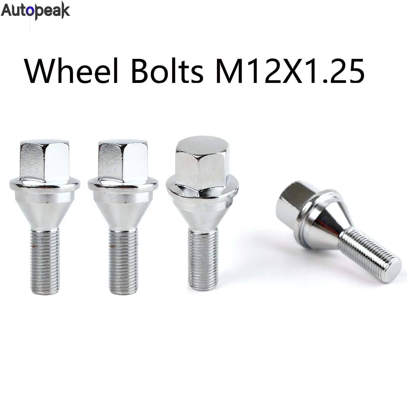 

4Pcs Car Carbon Steel Wheel Lug Bolts M12× 1.25 28mm For Jeep Cherokee 2014-2022 Compass Chrysler 200 2015-2017 Car Accessories