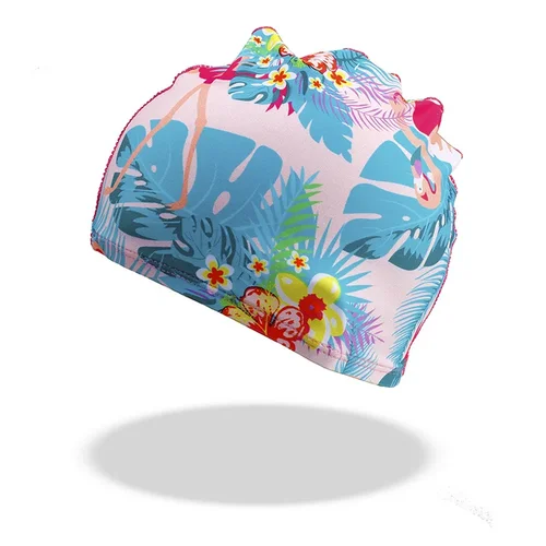 Imagen 2 del producto Gorros de natación para niños con estampado de dibujos animados, gorros de natación bonitos para niños y niñas, gorro de natación estampado Universal, accesorios para piscina