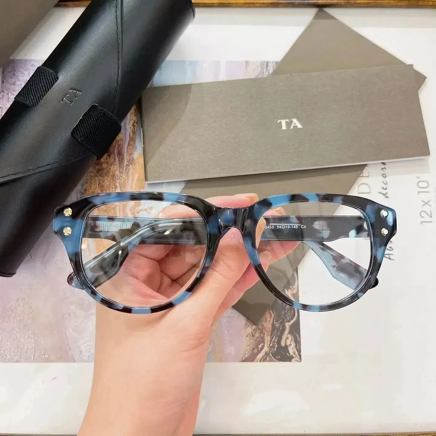 

Оригинальные деловые мужские солнцезащитные очки для LIANGCHENDIT DT DTS453 UV400 с прозрачными линзами, модная ацетатная оправа, роскошные женские очки для пар