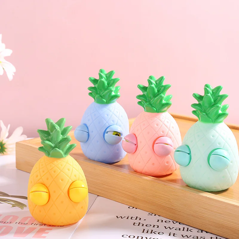 Cartoon Cute Funny Eyeball Burst Squeeze Toy Creative Children Adult Stress Relief Toys Fruit Pineapple Pinch Music Fidget Toys