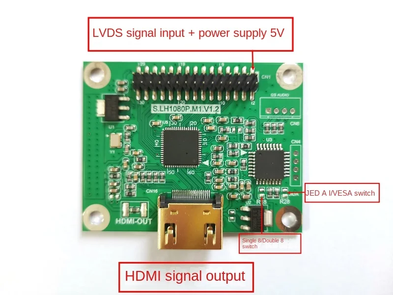 

Lvds to Hdmi Switchboard Lvds Dual 8 Input to Hdmi Output Supports Multiple Resolutions