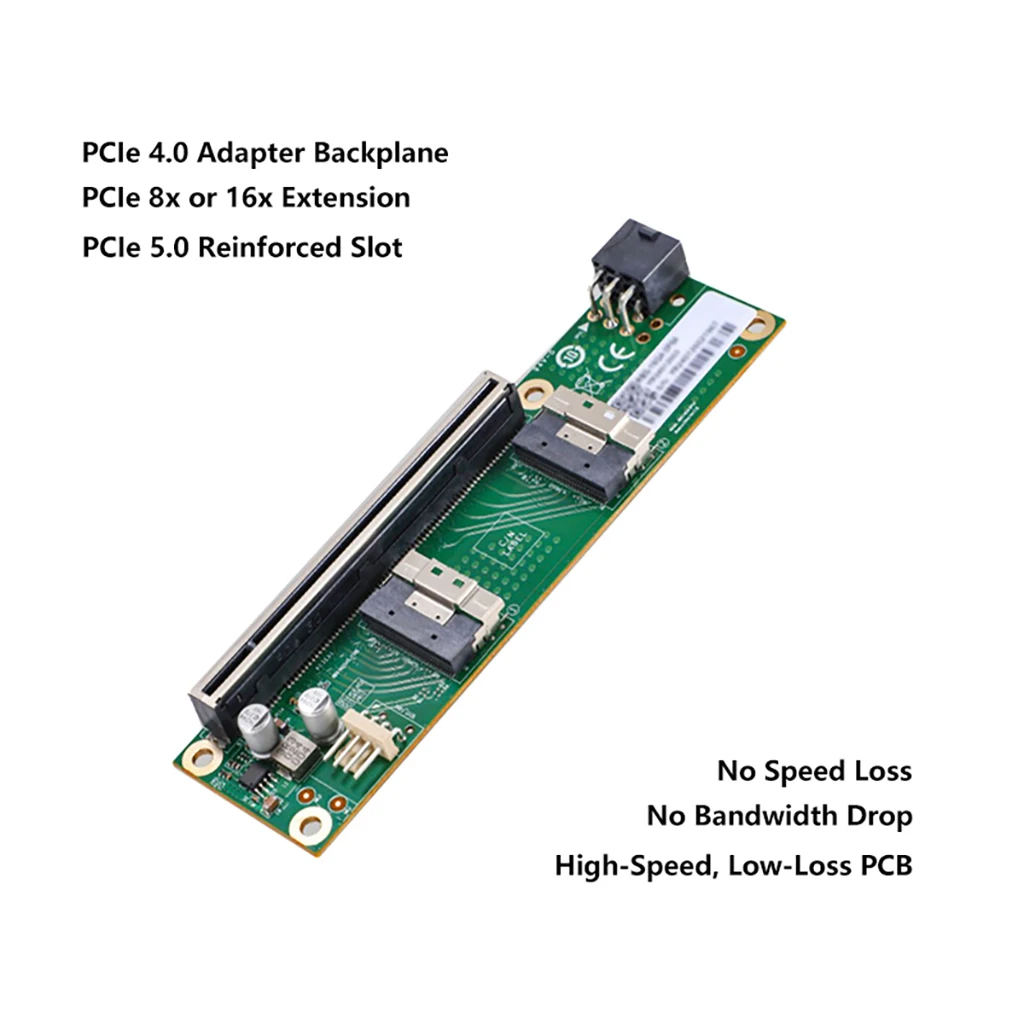 PCIe 4.0 5.0 16x auf SlimSAS SFF-8654 Grundplatte MCIO Split Card GPU Diskreter Grafikkarten-Erweiterungsadapter – Detail 3