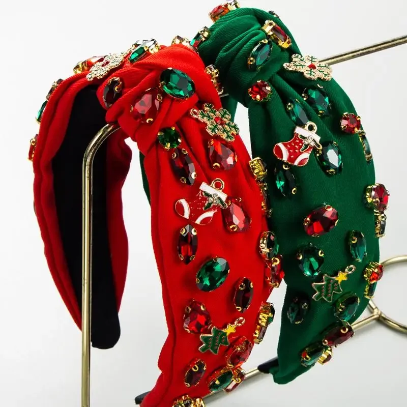 عيد الميلاد لامعة الزجاج الماس مزاجه عقال بسيط تنوعا عطلة إكسسوارات الشعر رباط شعر