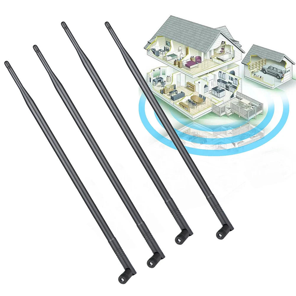 4pcs 9dBi Dual Band WiFi RP-SMA Connector High Gain 2.4G 5GHz Wireless Booster For Router Point Network Parts