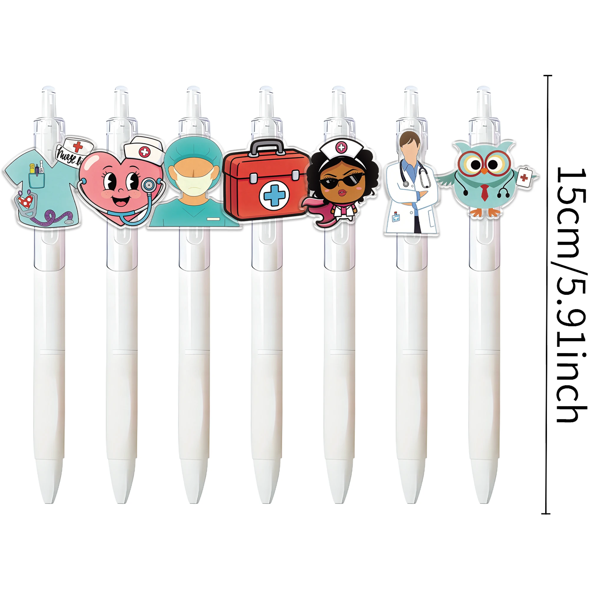 10PCS medical theme ballpoint pen nurse doctor pattern gel pen random pattern