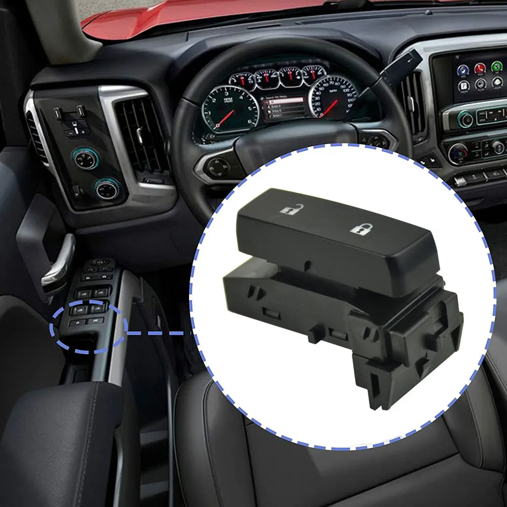 Black ABS Power ปุ่มล็อคประตูด้านข้างซ้าย LH สำหรับ Silverado Sierra รถบรรทุกสำหรับ Sierra Chevy Silverado 2007-2014