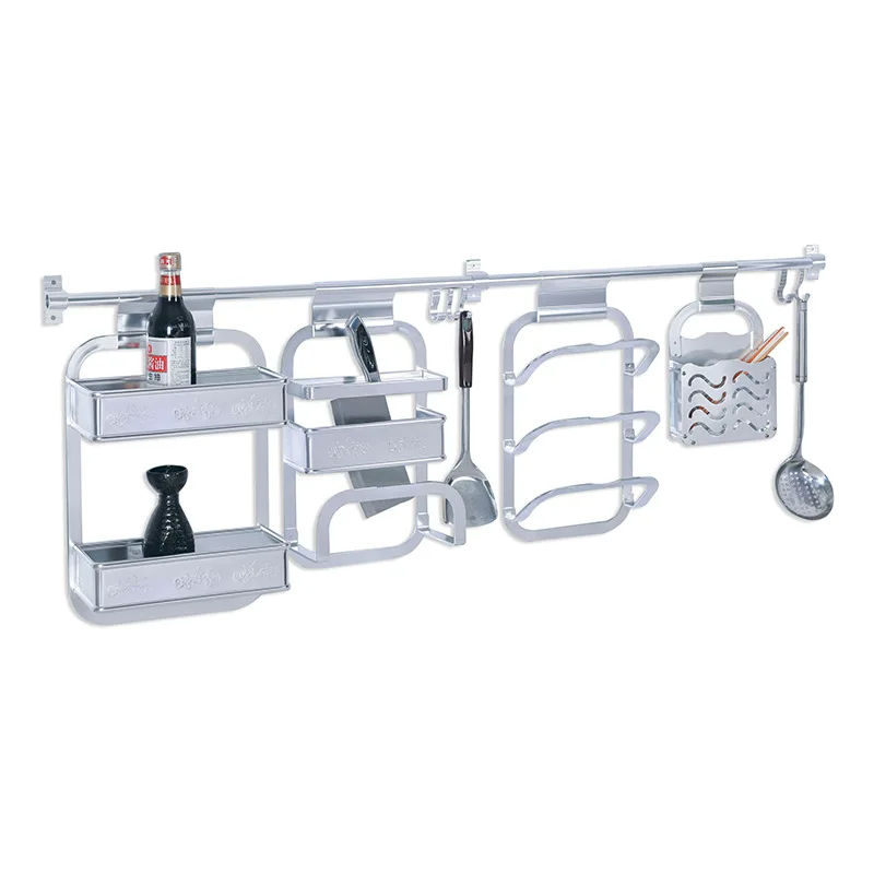 

Kitchen seasoning rack Wall-mounted rag hook Cutters chopstick rack Aluminum alloy