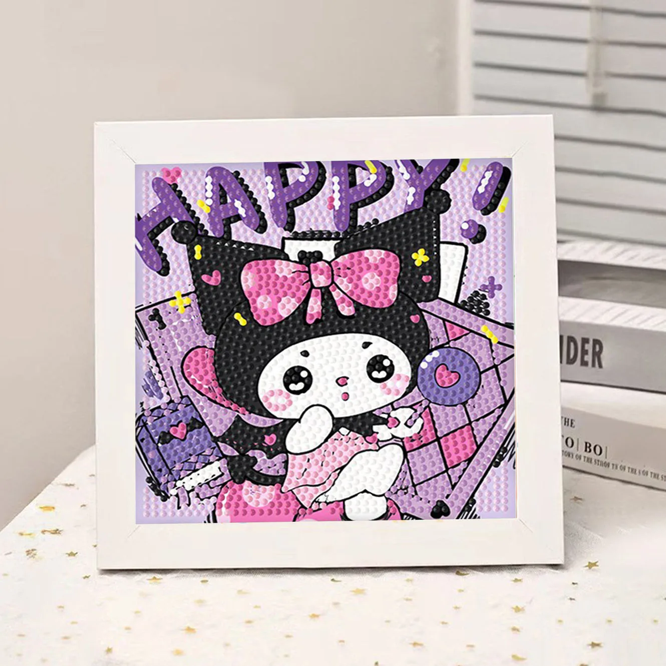 

Sanrio Candy Kuromi Crystal Diamond Frame Decoration Painting Couple 5D DIY Cross Embroidery Kit Birthday Gift Room Vibe