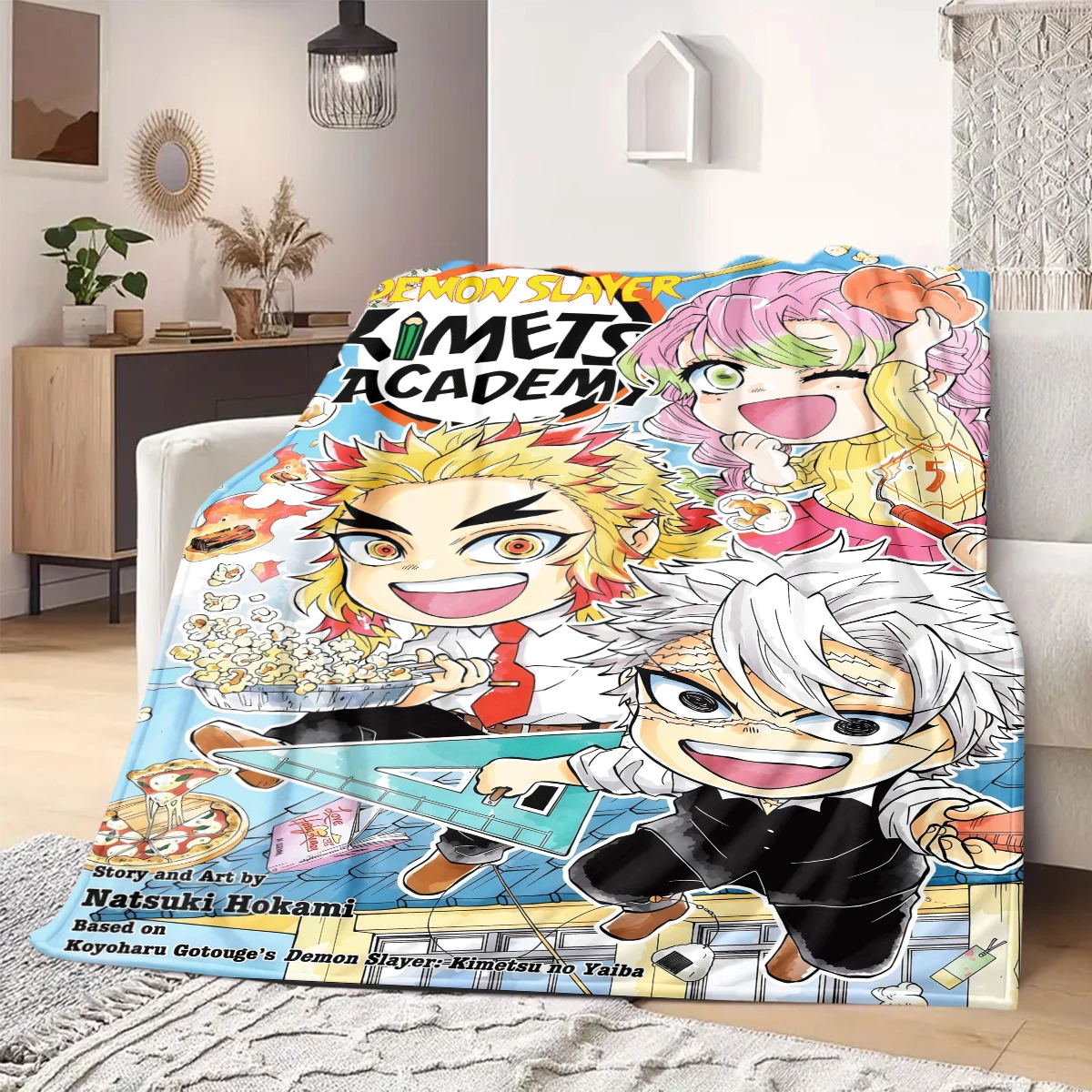Demon Slayer Flannel Blanket Stylish Design Ideal For Bedroom Chair Sofa Bed Travel Picnic -HE22