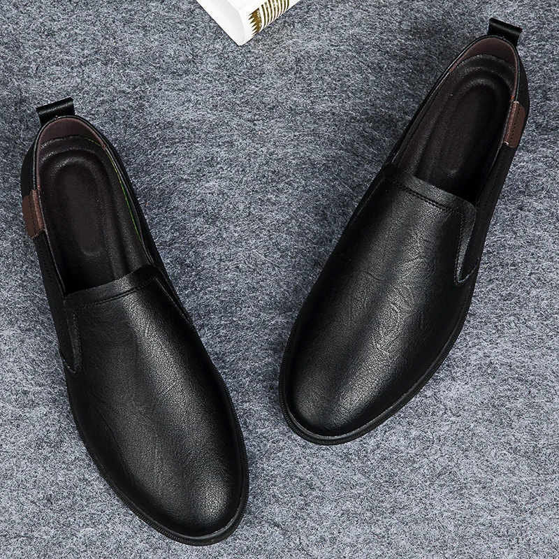 Mocassins décontractés de luxe pour hommes, chaussures classiques confortables, minimalistes, pour personnes âgées, bureau d'affaires, robe d'affaires, chaussures en cuir véritable