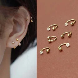 2 Pcs Stainless Steel Tragus Piercing Helix Studs Earrings for Women Crystal CZ Hoop Nose Ring Septum Piercing Jewelry 2023