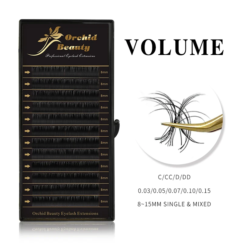 

Orchid Beauty C D Curl 0.05mm Thickness 8-15mm Eyelashes Extension Individual Lash Russian Volume Fans Single Classic Lashes