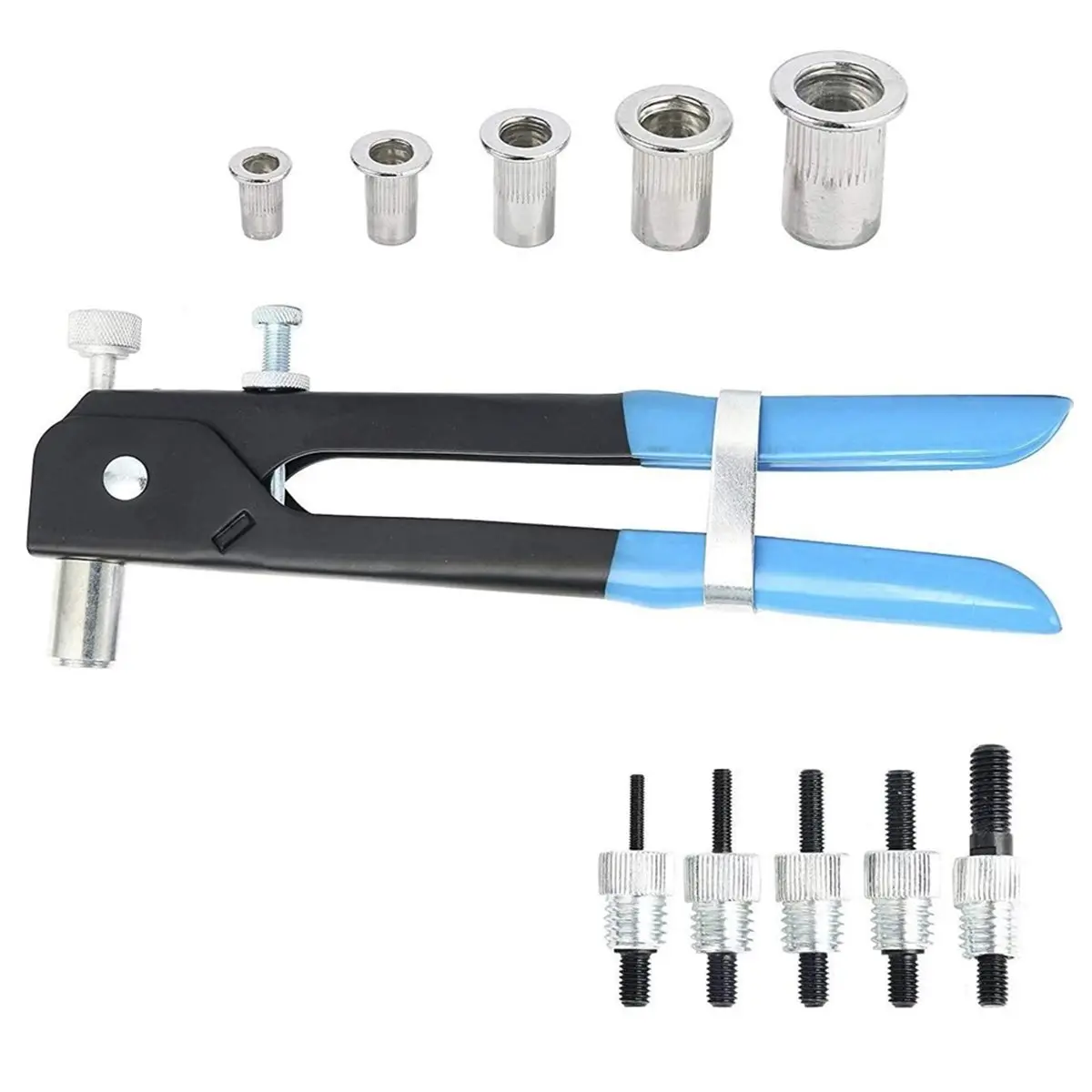 Y171A J~86Pcs Heavy Duty Riveter Set Carbon Steel Blind Rivets Assortment Kit Hand Tools Rivet Nut Tool, Riveter Tool Set