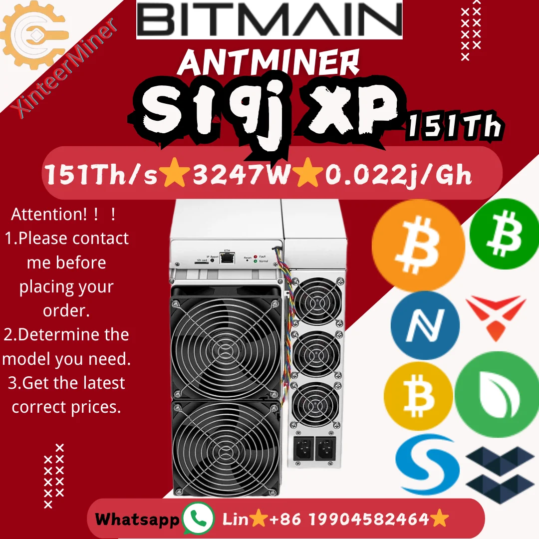 New Bitmain Antminer S19j XP 151TH/s 3247W Asic Miner BTC Crypto Miner Bitmain S19J xp 151T Bitcoin Miner Machine BTC Miner