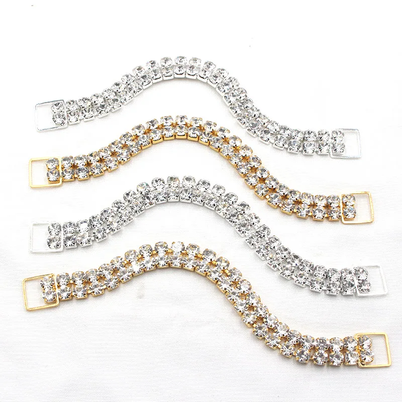 2 Pieces /Per Batch Of 157*13mm High-end Rhinestone Swimsuit Chain DIY Clothing Swimsuit Bikini Bracelet Connector Accessories