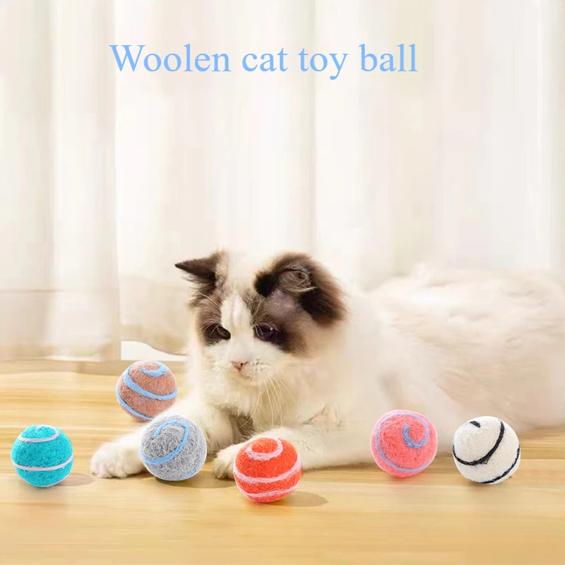 Pet Cat Toys Colorful Planet Wool Ball Chase Self Hi Rolling Teasing Cat Pet Toy Supplies