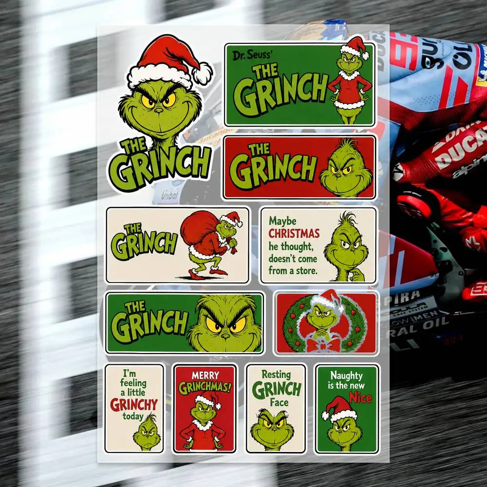 T-THE GRINCH Japanese Motorcycle Sticker Suitable for Motorcycle Body Reflective Car Sticker Helmet Decal