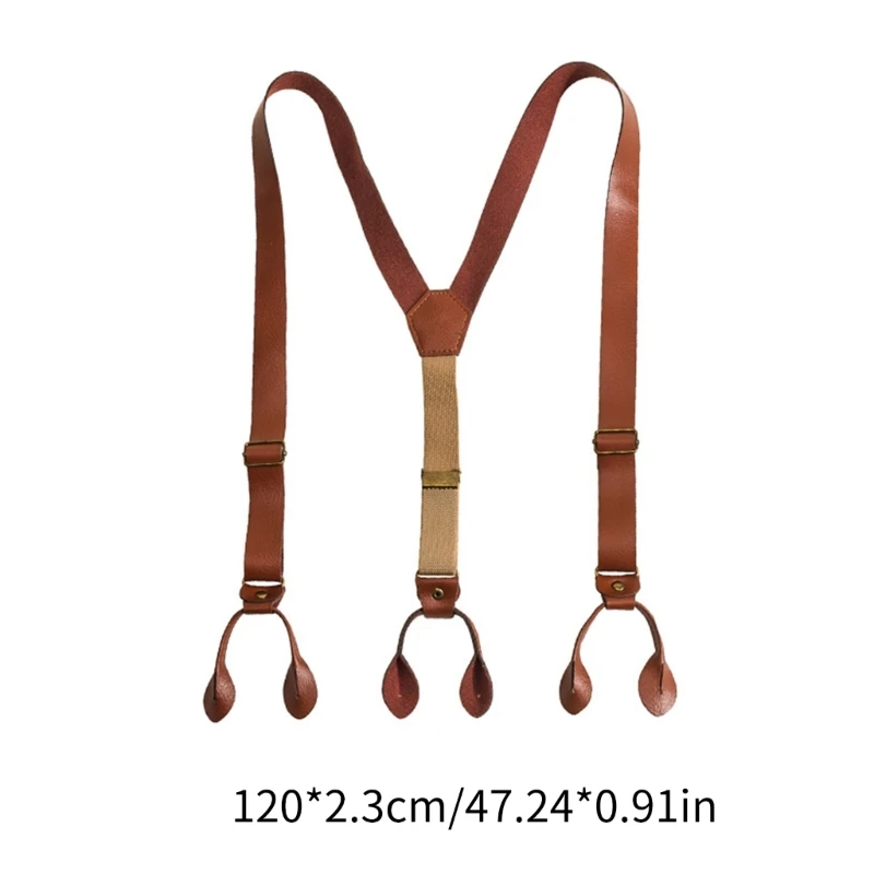 Универсальные подтяжки Brown Classical PU подтяжки идеально подходят для свадьбы