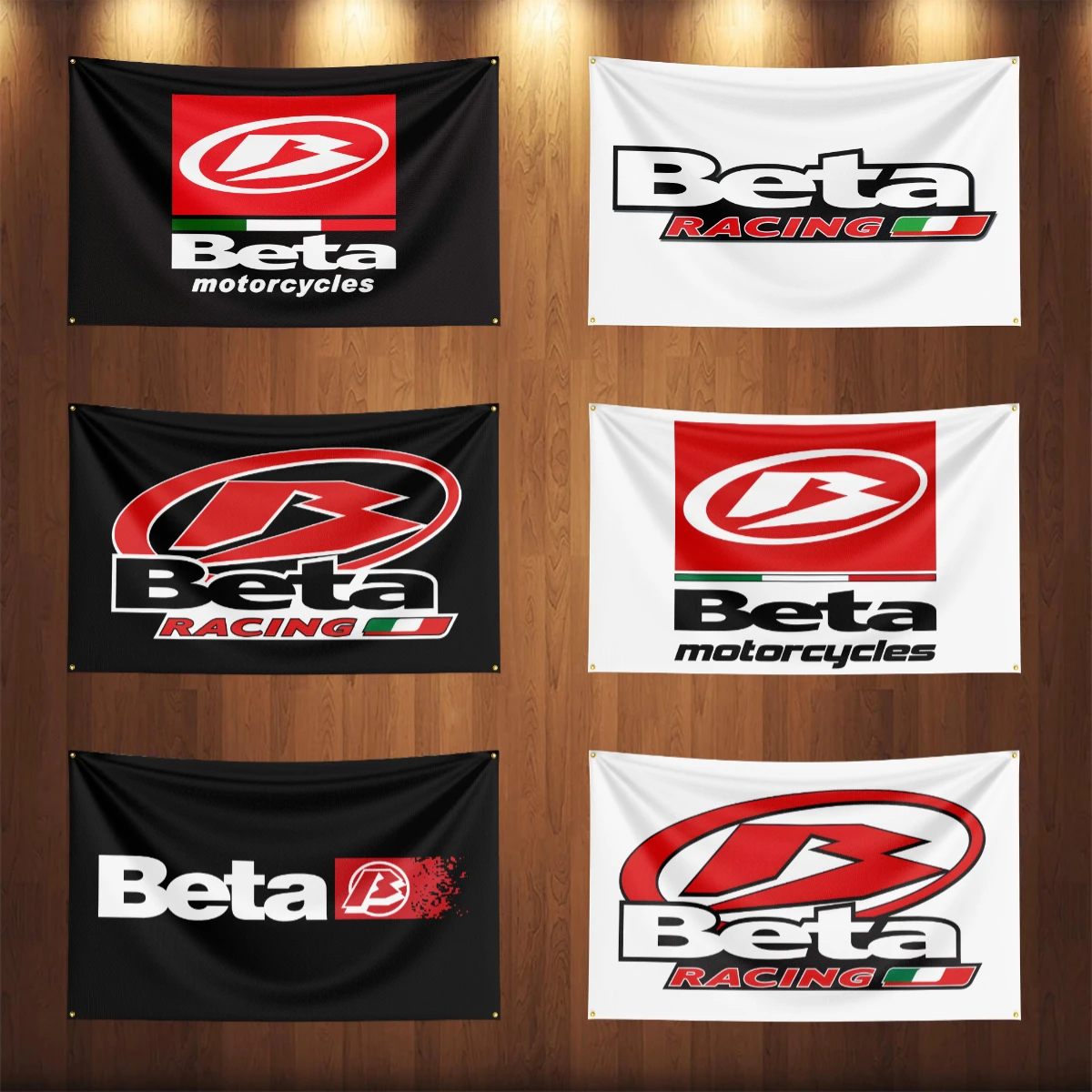 3x5 Ft Retro B-Betas Motorcycles Flag Polyester Printed Motorcycle Flags for Room Garage Decor