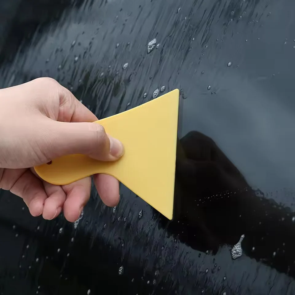 Car Window Film Squeegee Thick Plastic Triangle Tip Scraper for Vinyl Wrap Sticker Auto Window Tint Film Install Tool Cleaning