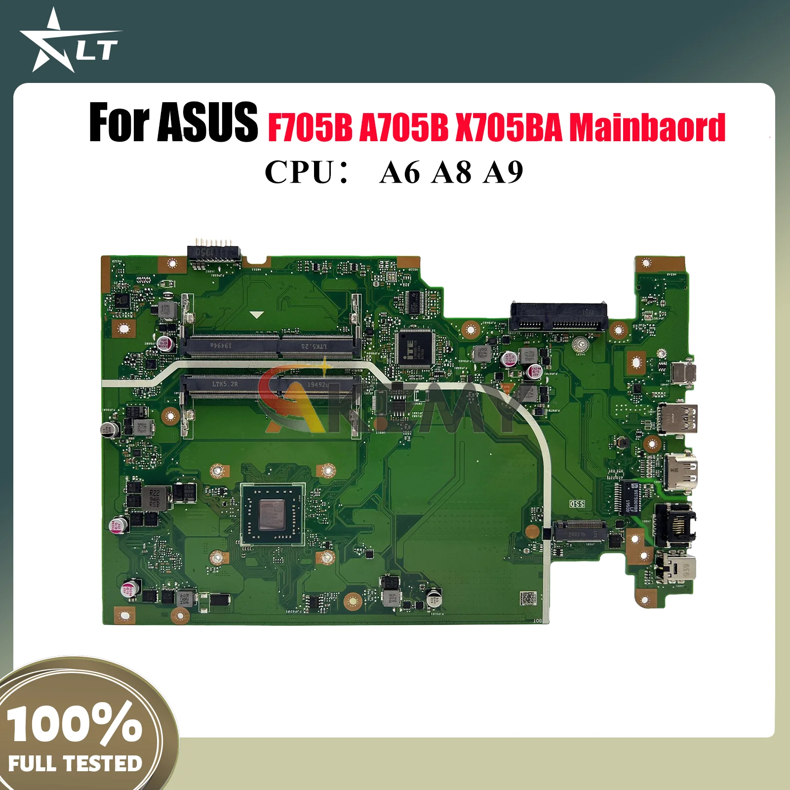 

X705BA Laptop Motherboard For ASUS VivoBook X705B X705BA A705B F705B Notebook Mainboard With A6 A8 A9 CPU tests OK fast shipping