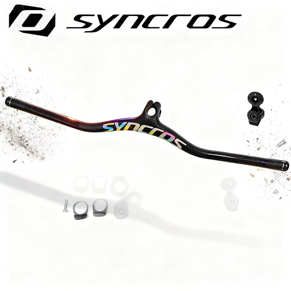 ​​Carbon MTB Handlebar SYNCROS T1000 250g, Multi-Angle Stem 60-110mm, Garmin Mount Compatible Ergonomic, for Trail & Adventure