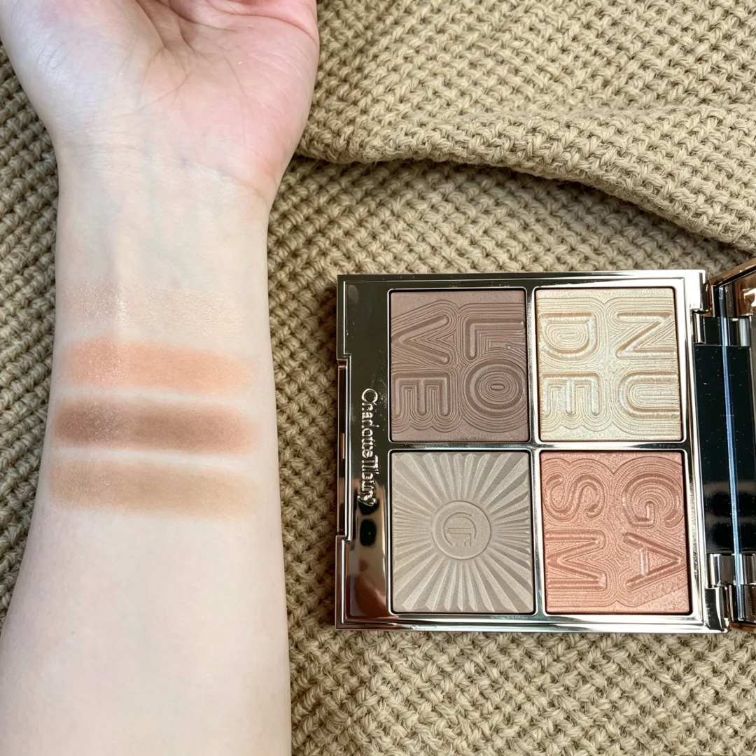 Charlotte Tilbury 12Pan Palette Matte Shimmer Metallic&Lip Gloss Mirror Shine NonSticky&Highlighter Weightless Dewy Finish Gifts