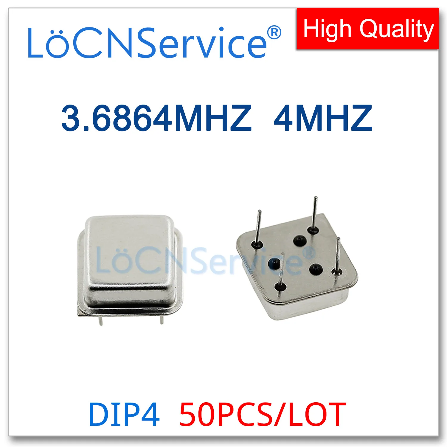 50PCS 3.6864MHZ 4MHZ active crystal oscillator clock square half size DIP-4 OSC 3.6864M 4.0M 4.000MHZ 4.0MHZ Resonator DIP