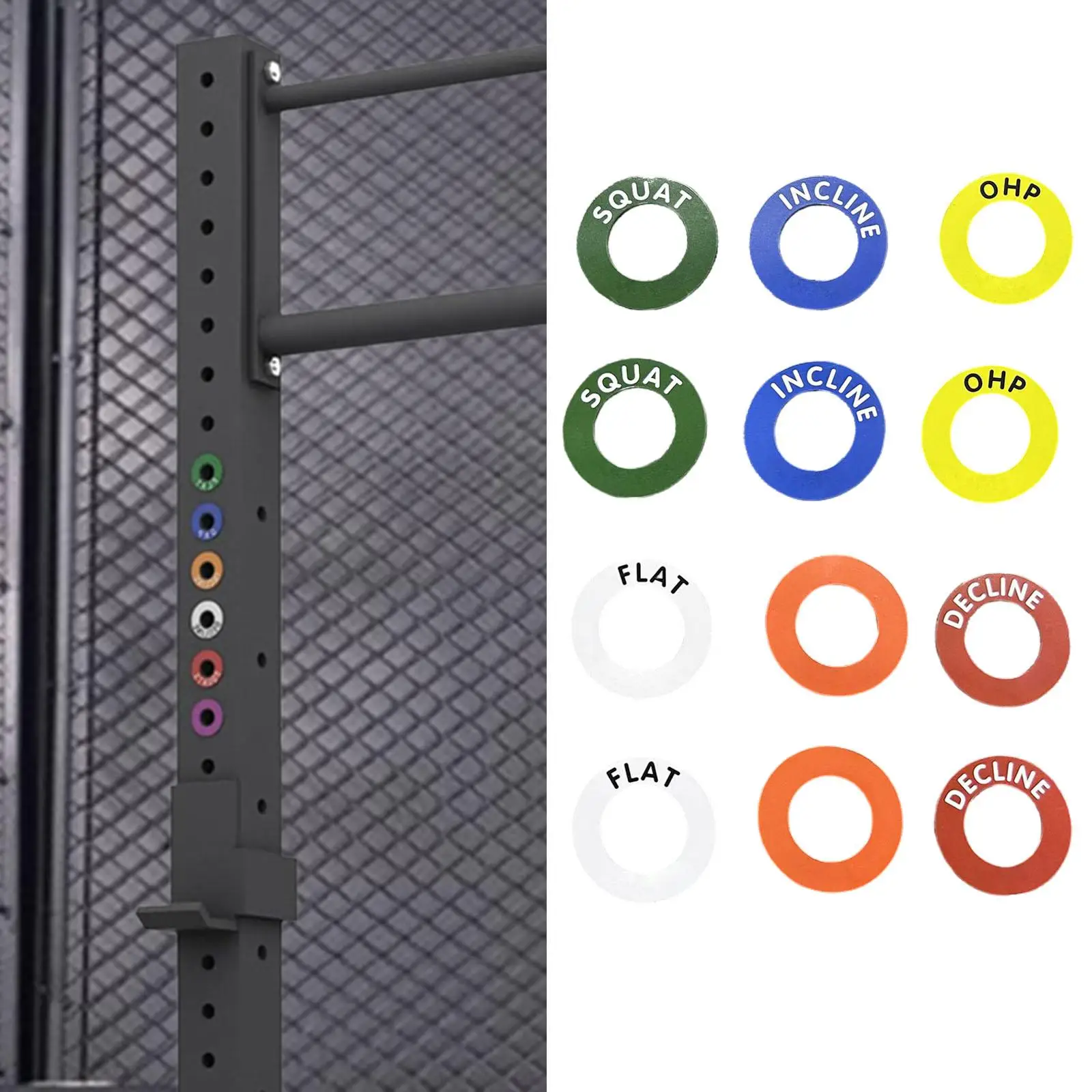 

Магнитные маркеры положения со штангой, магниты для стойки для приседаний, идентификатор колец для домашнего спортзала и гаража, тренажерных залов, J-чашка, J-образные крючки