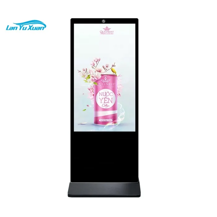 43 55 inch Indoor Free Standing capacity touch screen kiosk digital signage and displays with face recognition