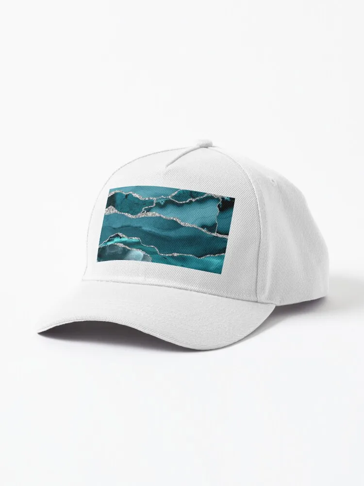 Trend Turquoise Faux Marble Textures Cap For Women Men Hip Hop Cap Street Baseball Hat New Fashion Hat