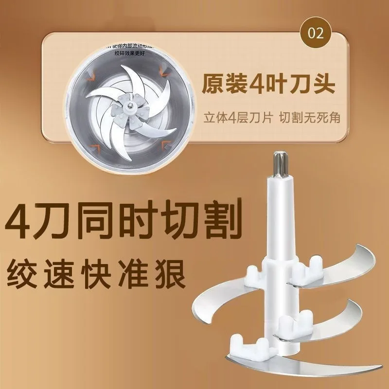 German Automatic Electric Household Meat Grinder Stainless Steel Vegeatbles Slicer Grinder Multi-Function Mixer Chili Cuisine